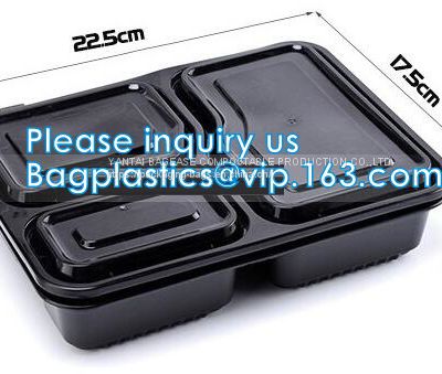 3 compartment durable plastic food meal prep bento box,modern style food grade plastic fresh box/bento box/lunch box pac