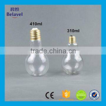 410ml 310ml light bulb glass juice bottle unique glass beverage bottle