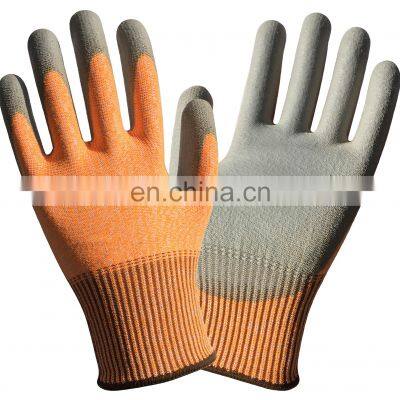 13 Gauge HPPE PU Coated ANSI A7 Anti Cut Resistant Work Gloves