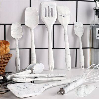 AMAZON PRODUCTS MARBLE SILICONE BAKING TOOLS KITCHEN COOKING UTENSILS SETS 11PCS SILICONE KITCHEN UTENSILS SET