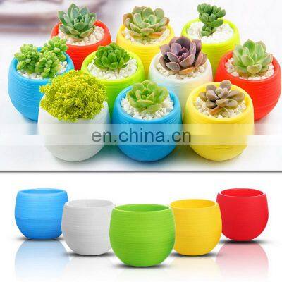 Home Office Garden Balcony New Colorful Plastic Round Flower Pots Plant Indoor Succulents Plants Desktop Mini Small Pots