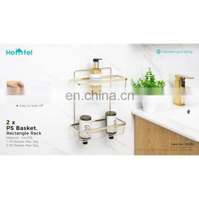 PS Corner Shower Caddy Wall Mounted Bathroom Basket Shelf Adhesive No Drilling Corner Shelf Rack photo-4