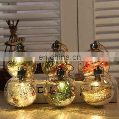 LED Light Christmas Transparent BAll Hanging Ornaments Xmas Decoration Wedding Decoration 2022