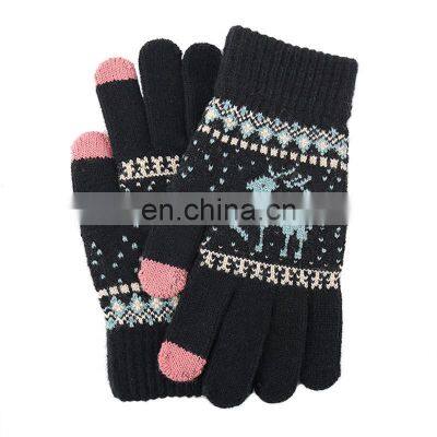 Wholesale Autumn Winter New Lovely Riding Outing Christmas Deer Touch Screen Gloves Keep Warm Plush Gloves photo-4