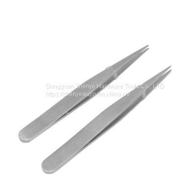 Stainless steel tweezers elbow, thin tip, anti-static small tweezers, bird's nest hair picking, acne clip, maintenance tool, 9cm tweezers industrial