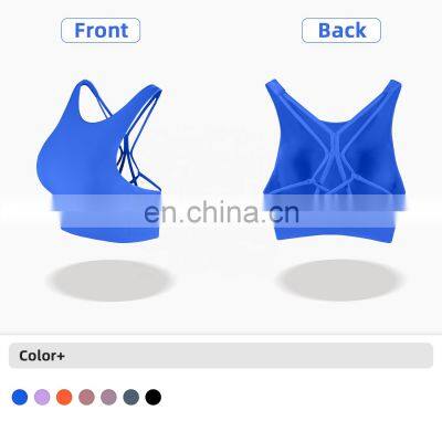 Women's High Impact Sports Bras Cross Back Crop Top Sexy Running Bra for Plus Size
