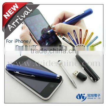 3 in 1 Colorful Mini Pen Drive With Capacitive Stylus Pen and Ballpoint Pen , Best Usb Flash Drive