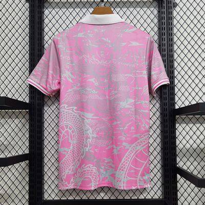 23-24 Real Madrid Pink Training Suit La Liga Real Madrid Jersey Fan Version Men's Short Sleeved Football Jersey Customization photo-3