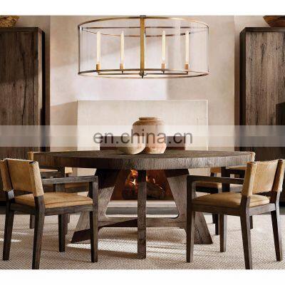 Beckman Round Industrial LED Chandelier Living Room Hotel Ceiling  Home Decor Lighting  Linear Metal Pendant light