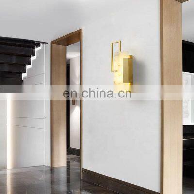 Living Room Bedroom Bedside Wall Lamp Modern Alabaster Copper Wall Lamps photo-5