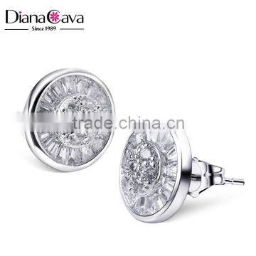 New Round Shaped Stud Earring Cubic Zirconia Daily Wear Simple Design Earrings