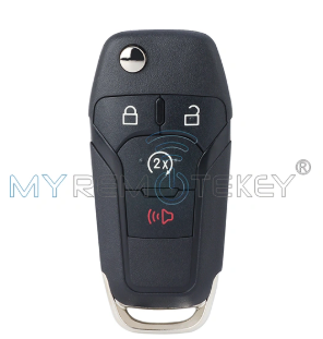 FCC N5F-A08TDA 4 button flip remote key 902mhz / 868mhz with ID49 chip for 2015-2021 Ford F-Series Raptor Ranger PN 164-R8134