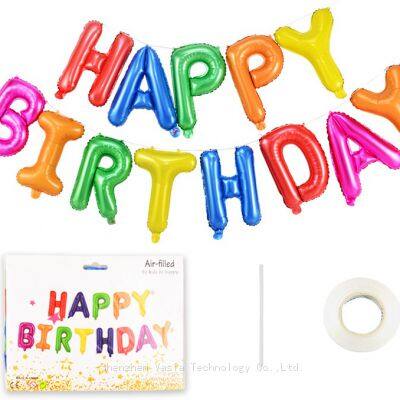 Wholesale 16-inch Happy Birthday Letter Foil Balloons Set Aluminum Film Alphabet for Kids Adult Party Decorations