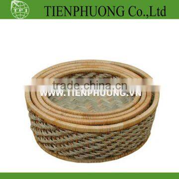 round handmade wicker basket