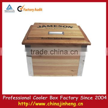 wood ice cooler box