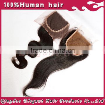 Cheap lace front closure free parting body wave 100% Brazilian human hair lace closure