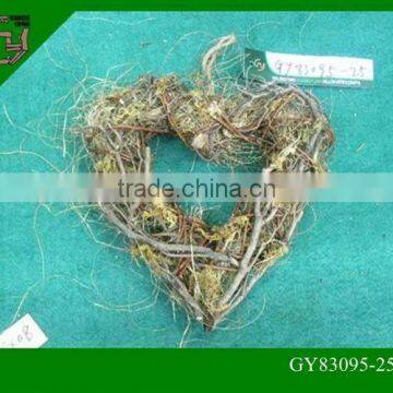 natural wicker heart shaped Christmas wreaths