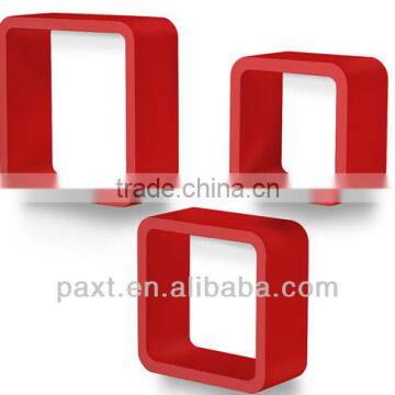 home decoration wooden wall cube shelf design