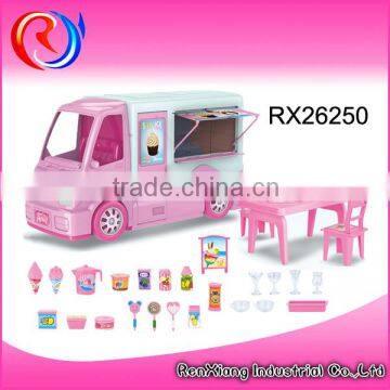 Children Toy Kitchen Tool Set Breakfast Cart Mobile Coffee Cart
