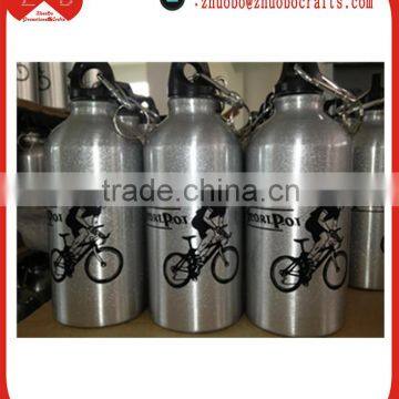 logo custom aluminum drink bottle with carabiner for summer camp