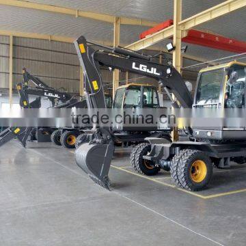 Excavator for Sale,Mini Excavator Prices, LG680 Excavator, Walking Wheel Excavator, 8T Wheel Excavator