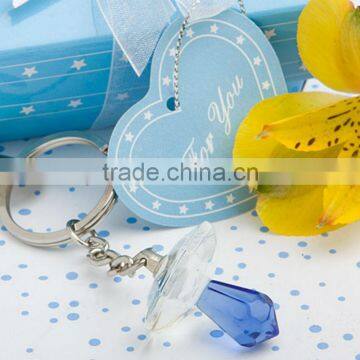 2013 Baby shower party favor gift of Choice Crystal blue pacifier key chains