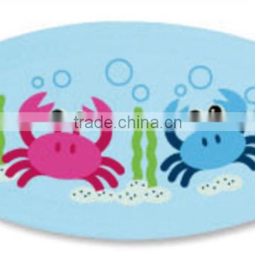 PM2500 2015 Karibu Factory Wholesale Free Sample PVC Baby Oval Shape Printed Bath Mat