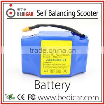 36V 4.4ah lithium ion battery pack for 2 wheel electric scooter