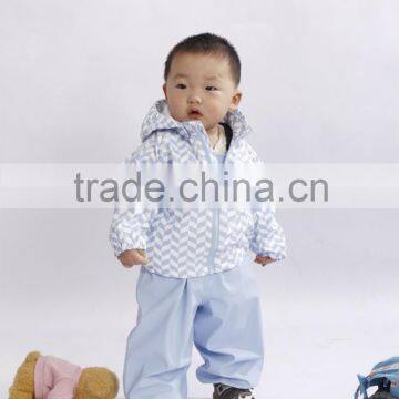 2015 ODM new fashion design baby pu rainwear