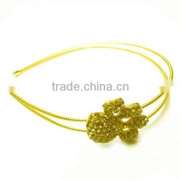 Wholesale Accessory Paw Print Yellow Rhinestone Headband