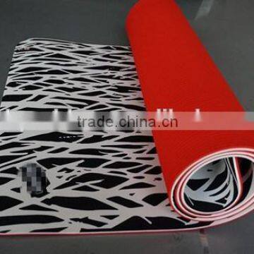 2 tone foam fitness printed TPE yoga mat