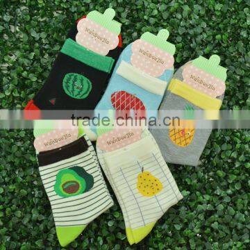 beautiful fruit design fashion cotton socks for women and school girls