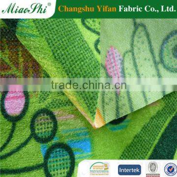 velour fabric for sofa with bus style printed design