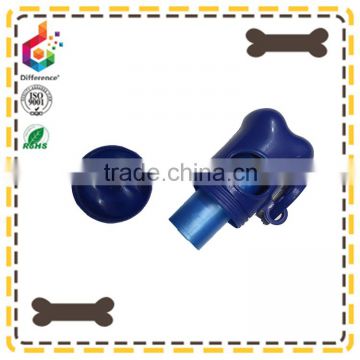 Dark blue plastic pet waste bag dispenser