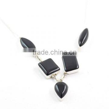 925 silver jewelry sterling silver jewelry black onyx necklace Indian jewelry Fashion necklace