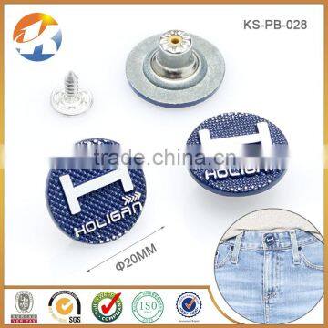 Paint Blue Zinc Alloy Custom Clothing Buttons