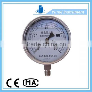 Stainless steel oil filled capsule pressure gauge