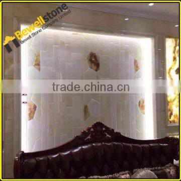 China Bewell dealer of onyx in dubai, large qty stocked lack onyx slab