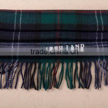 Wool Cashmere Scottish Tartan Scarf