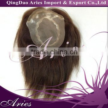 human hair French lace with PU all around perimeter hair pieces,hair units