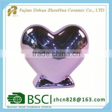 Valentine's decoration ceramic heart-shaped piggy bank