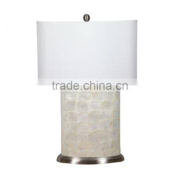 Modern seashell table lamp with metal base