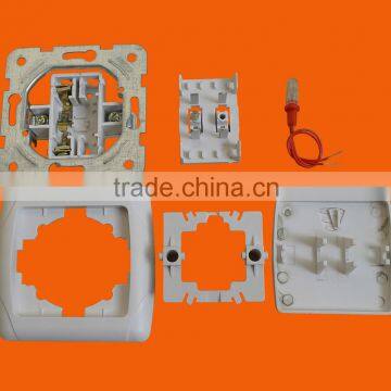 European Style Flush Mounted One Gang One Way Wall Switch With Light (F3101) photo-3