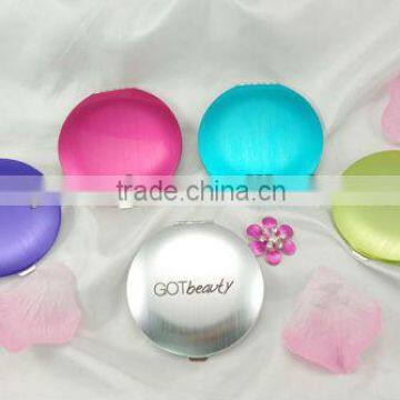 Colorful round double sides aluminum pocket mirror                        
                                                Quality Choice