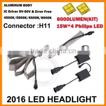 GUANGZHOU car accessories H8 9005 9006 H7 led car headlight kit