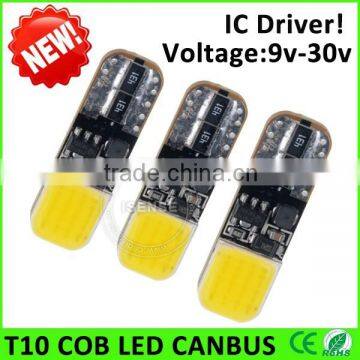 NEW TYPE 12V LED canbus t10 cob led auto parts manufacture