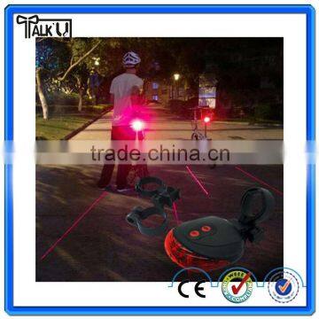 Safety waterproof Laser beam bicycle tail light, energy saving Led rear warning bicycle tail light fog light