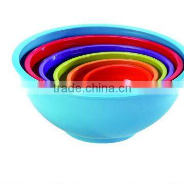 6 pcs Solid color plastic mixing melamine bowl