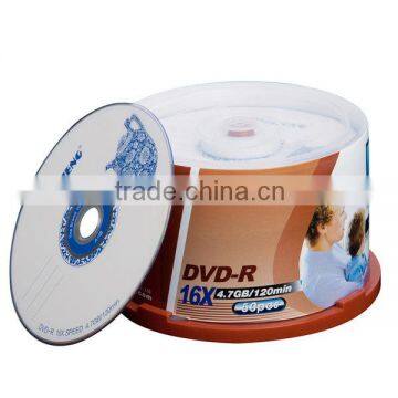 RISENG 16x 4.7GB 120MINs dvd verbatim/gaming dvd disc 4.7GB/16x princo blank dvd discs