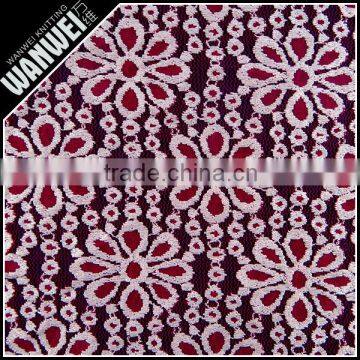 big flowers and mini circle red colorful beautiful trend fabric for designer clothing nylon cotton lace fabric wholesale T033